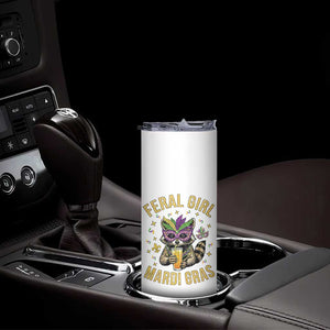 Mardi Gras Raccoon Skinny Tumbler Feral Girl Mardi Gras Trash Panda TS14 Print Your Wear