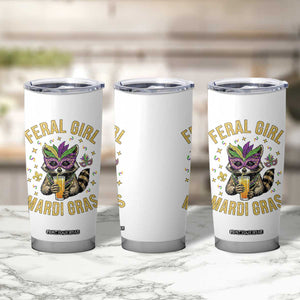 Mardi Gras Raccoon Tumbler Cup Feral Girl Mardi Gras Trash Panda TS14 Print Your Wear