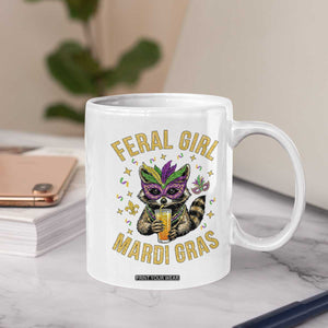 Mardi Gras Raccoon Coffee Mug Feral Girl Mardi Gras Trash Panda TS14 Print Your Wear