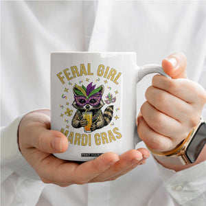 Mardi Gras Raccoon Coffee Mug Feral Girl Mardi Gras Trash Panda TS14 Print Your Wear