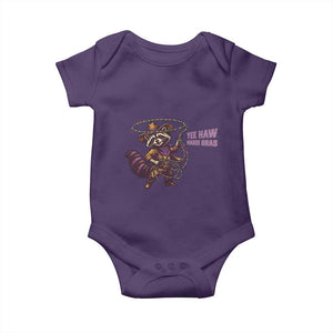 Mardi Gras Raccoon Baby Onesie Yee Haw Cowboy Mardi Gras Carnival Trendy Meme TS14 Purple Print Your Wear