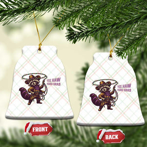 Mardi Gras Raccoon Ceramic Ornament Yee Haw Cowboy Mardi Gras Carnival Trendy Meme TS14 Print Your Wear