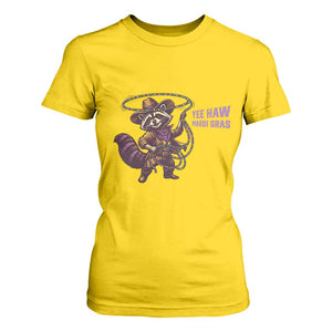 Mardi Gras Raccoon T Shirt For Women Yee Haw Cowboy Mardi Gras Carnival Trendy Meme TS14 Daisy Print Your Wear