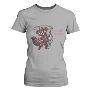 Mardi Gras Raccoon T Shirt For Women Yee Haw Cowboy Mardi Gras Carnival Trendy Meme TS14 Sport Gray Print Your Wear