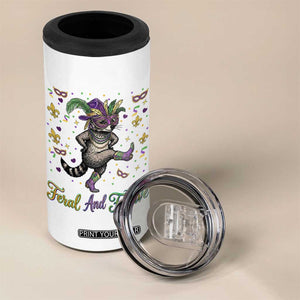 Mardi Gras Raccoon 4 in 1 Can Cooler Tumbler Feral And Festive TS14 Print Your Wear