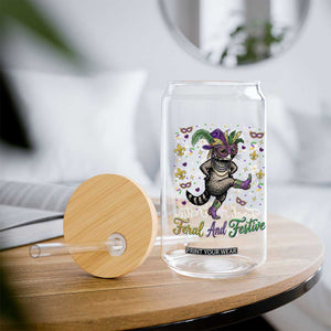 Mardi Gras Raccoon Glass Can Feral And Festive TS14 Print Your Wear