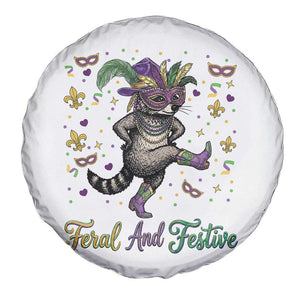 Mardi Gras Raccoon Spare Tire Cover Feral And Festive TS14 Print Your Wear