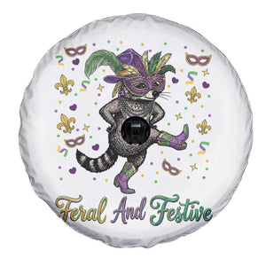 Mardi Gras Raccoon Spare Tire Cover Feral And Festive TS14 Print Your Wear