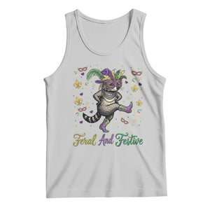 Mardi Gras Raccoon Tank Top Feral And Festive TS14 Ash Print Your Wear