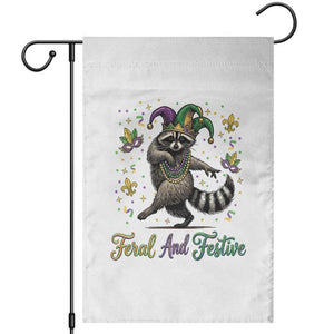 Mardi Gras Raccoon Garden Flag Feral And Festive Trased Panda TS14 White Print Your Wear