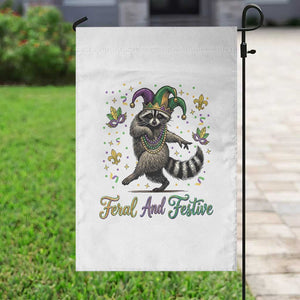 Mardi Gras Raccoon Garden Flag Feral And Festive Trased Panda TS14 Print Your Wear