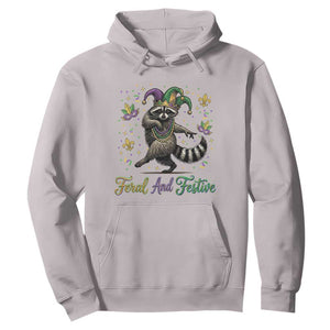 Mardi Gras Raccoon Hoodie Feral And Festive Trased Panda TS14 Ice Gray Print Your Wear