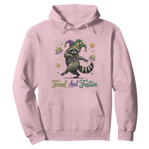 Mardi Gras Raccoon Hoodie Feral And Festive Trased Panda TS14 Light Pink Print Your Wear