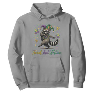 Mardi Gras Raccoon Hoodie Feral And Festive Trased Panda TS14 Sport Gray Print Your Wear