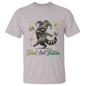 Mardi Gras Raccoon T Shirt Feral And Festive Trased Panda TS14 Ice Gray Print Your Wear