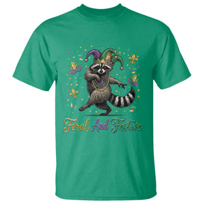 Mardi Gras Raccoon T Shirt Feral And Festive Trased Panda TS14 Irish Green Print Your Wear