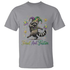 Mardi Gras Raccoon T Shirt Feral And Festive Trased Panda TS14 Sport Gray Print Your Wear