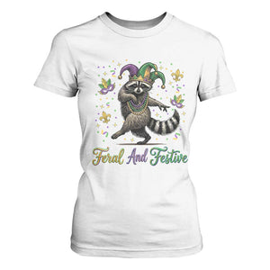 Mardi Gras Raccoon T Shirt For Women Feral And Festive Trased Panda TS14 White Print Your Wear