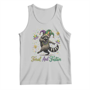 Mardi Gras Raccoon Tank Top Feral And Festive Trased Panda TS14 Ash Print Your Wear