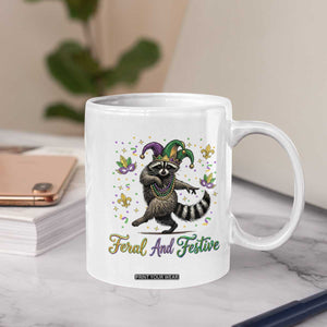 Mardi Gras Raccoon Coffee Mug Feral And Festive Trased Panda TS14 Print Your Wear