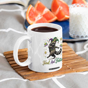 Mardi Gras Raccoon Coffee Mug Feral And Festive Trased Panda TS14 Print Your Wear