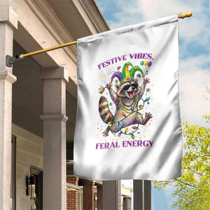 Mardi Gras Raccoon Garden Flag Festive Vibes Feral Energy TS14 Print Your Wear