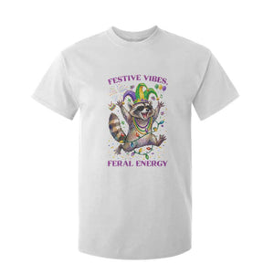 Mardi Gras Raccoon T Shirt For Kid Festive Vibes Feral Energy TS14 White Print Your Wear
