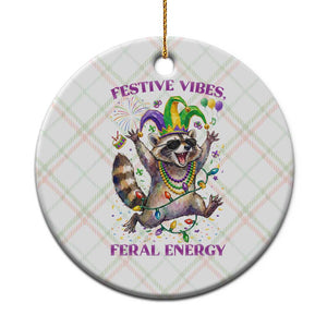 Mardi Gras Raccoon Ceramic Ornament Festive Vibes Feral Energy TS14 1pc Christmas Plaid Print Your Wear