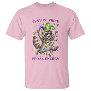 Mardi Gras Raccoon T Shirt Festive Vibes Feral Energy TS14 Light Pink Print Your Wear