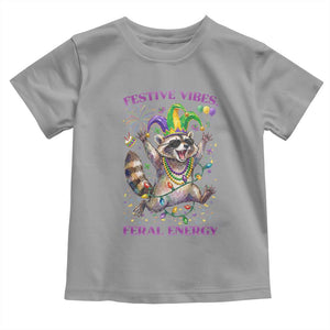 Mardi Gras Raccoon Toddler T Shirt Festive Vibes Feral Energy TS14 Sport Gray Print Your Wear