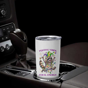 Mardi Gras Raccoon Tumbler Cup Festive Vibes Feral Energy TS14 Print Your Wear