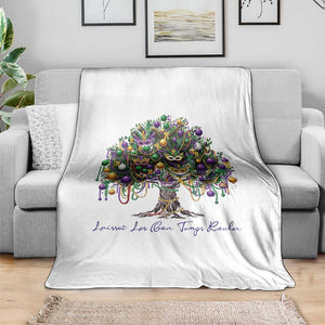 Mardi Gras Mask Tree Throw Blanket Laissez Les Bon Temps Rouler TS14 Print Your Wear