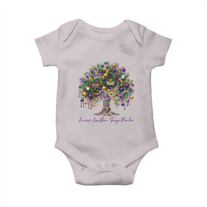 Mardi Gras Mask Tree Baby Onesie Laissez Les Bon Temps Rouler TS14 Ice Gray Print Your Wear