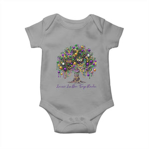 Mardi Gras Mask Tree Baby Onesie Laissez Les Bon Temps Rouler TS14 Sport Gray Print Your Wear