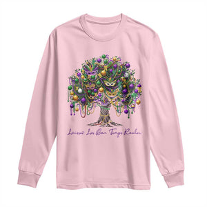 Mardi Gras Mask Tree Long Sleeve Shirt Laissez Les Bon Temps Rouler TS14 Light Pink Print Your Wear