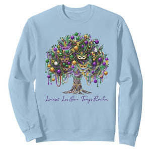 Mardi Gras Mask Tree Sweatshirt Laissez Les Bon Temps Rouler TS14 Light Blue Print Your Wear