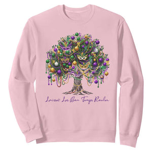 Mardi Gras Mask Tree Sweatshirt Laissez Les Bon Temps Rouler TS14 Light Pink Print Your Wear