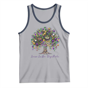 Mardi Gras Mask Tree Tank Top Laissez Les Bon Temps Rouler TS14 Athletic Heather Navy Print Your Wear