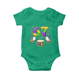 67 Mardi Gras Meme Baby Onesie Funny Six Seven Carnival Trendy TS14 Irish Green Print Your Wear