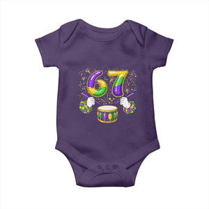 67 Mardi Gras Meme Baby Onesie Funny Six Seven Carnival Trendy TS14 Purple Print Your Wear