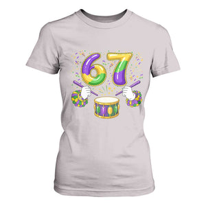 67 Mardi Gras Meme T Shirt For Women Funny Six Seven Carnival Trendy TS14 Ice Gray Print Your Wear