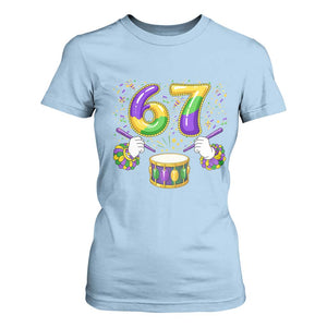 67 Mardi Gras Meme T Shirt For Women Funny Six Seven Carnival Trendy TS14 Light Blue Print Your Wear