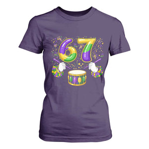 67 Mardi Gras Meme T Shirt For Women Funny Six Seven Carnival Trendy TS14 Purple Print Your Wear
