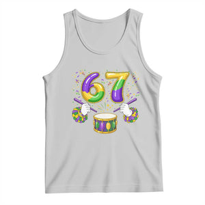 67 Mardi Gras Meme Tank Top Funny Six Seven Carnival Trendy TS14 Ash Print Your Wear