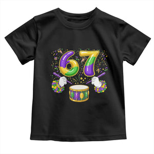 67 Mardi Gras Meme Toddler T Shirt Funny Six Seven Carnival Trendy TS14 Black Print Your Wear