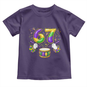 67 Mardi Gras Meme Toddler T Shirt Funny Six Seven Carnival Trendy TS14 Purple Print Your Wear