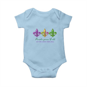 Mardi Gras Baby Onesie Let The Good Time Roll TS14 Light Blue Print Your Wear