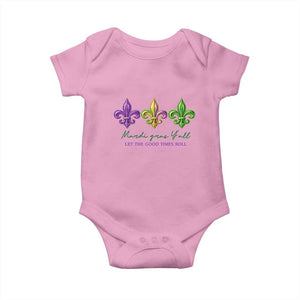Mardi Gras Baby Onesie Let The Good Time Roll TS14 Light Pink Print Your Wear