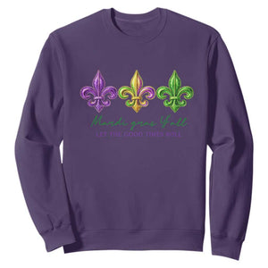 Mardi Gras Sweatshirt Let The Good Time Roll TS14 Purple Print Your Wear