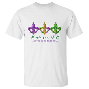 Mardi Gras T Shirt Let The Good Time Roll TS14 White Print Your Wear